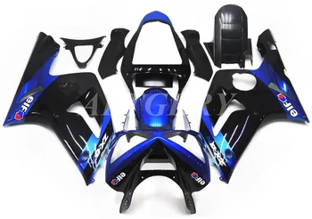 Új, ABS Műanyag Héj Motorkerékpár Spoiler készlet Alkalmas Kawasaki Ninja ZX6R ZX 636-6R 2003 2004 Karosszéria meghatározott Egyéni Kék Fekete