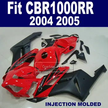 Egyéni Injekció spoiler készlet Honda 2004 2005 CBR1000RR CBR 1000 RR 04 05 CBR1000 RR vörös, fekete, ABS burkolat alkatrészek