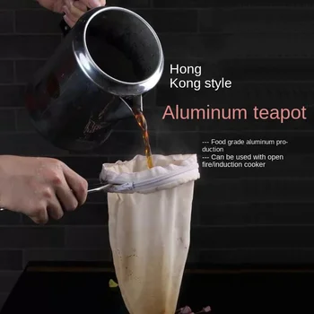 Hong Kong Stílus Tej, Tea-Fű Teát főzöl Pot bögre Kávét, Tejet, Teát Húzza teáskannában Alumínium 3l övezetben folytatott, norvég