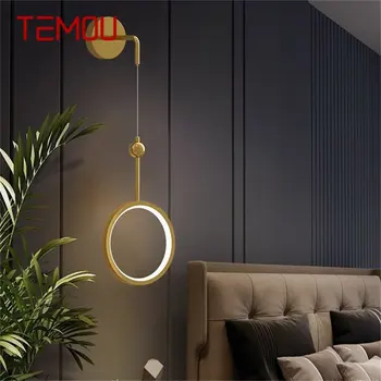 TEMOU Réz Fali Lámpák Falikarok Kortárs Egyszerű LED-es Lámpa, Beltéri Lámpatest Otthoni Dekoráció