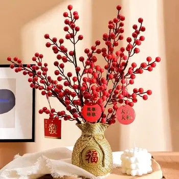 Kínai Stílus, Gazdag, Pénzes Zsák Szimuláció Virág Dísz Nappaliban Új Év Dekoráció Esküvői Szoba Virágkötészeti Művészet