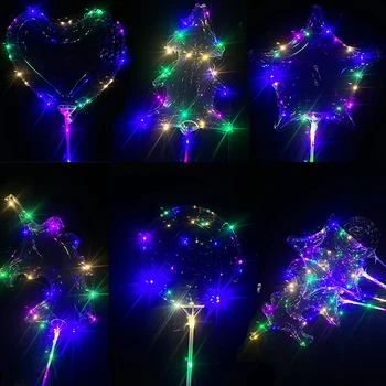 10 Csomag Átlátszó Hélium Ragyogás Bubble Lufi String Lámpák, Szülinapi Parti, Esküvő, Karácsony Fesztivál, Dekoráció