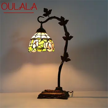 OULALA Tiffany asztali Lámpa, Modern Retro Kreatív Dekoráció LED Fény Haza