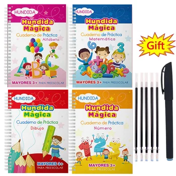Spanyol Mágikus Könyv Kalligráfia Notebook Montessori Füzetem Gyerekeknek Ingyenes Szállítási Tanulás, spanyol Nyelv, Gyakorlat Caligraphy