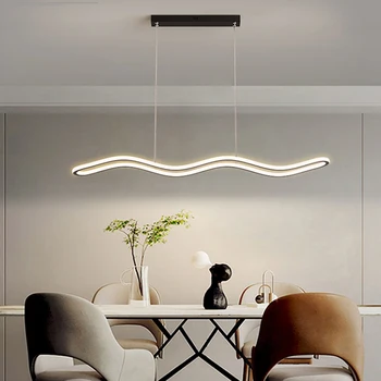2023 LED Medál Lámpa Étkező, Konyha Asztal, Bár Hálószoba Fekete Görbe Design, Modern, Egyszerű Stílusú Mennyezeti Csillár Lámpa