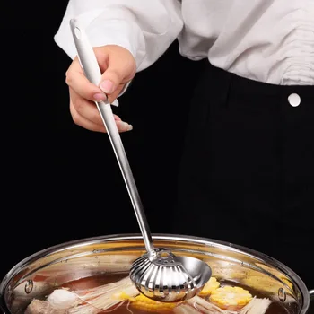 Rozsdamentes acél kanál levest, levest, szűrőedény, leves shell kettős hasznosítású hot pot kanál, kreatív konyha hotel kanál főzés