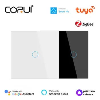 CORUI Tuya Zigbee Smart Touch Kapcsoló Nem Semleges, Nem Kondenzátor Intelligens Otthon Interruptor Munka Alexa, a Google Haza Intelligens Élet Alice