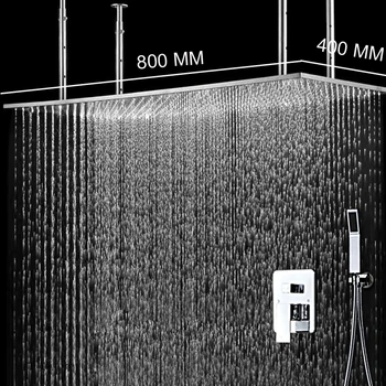 Modern Fürdő Csapadék zuhanyfej Meghatározott 16 cm x 31 hüvelyk Mennyezeti Zuhany Panel Hideg-Meleg 2 Módon keverőszelep