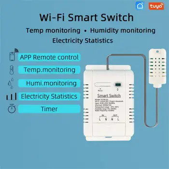 Tuya Wifi Smart SwitchTemp Monitoring Páratartalom Monitoring Villamosenergia-Statisztika Valós idejű Monitoring Kijelző