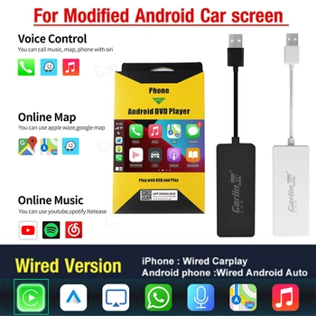 Vezetékes Carlinkit Apple Carplay Dongle Android Auto Carplay Smart Link USB Dongle Adapter Navigációs Media Player Mirrorlink
