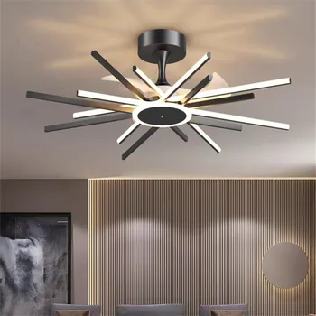 Északi mennyezeti ventilátor, világos Nappali dekoráció minimalista fény távirányító étkező, fedett haza hűtőventillátor fény