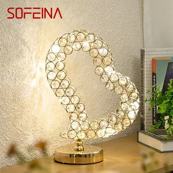 SOFEINA Modern asztali LED Lámpa Kristály Kreatív Design Asztal Fények Haza Esküvői Dekoráció Hálószoba Éjjeli