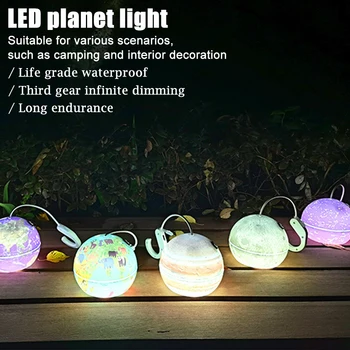 LED-es Bolygó Fények Kerti Kemping Hangulatú Éjszakai Fény Vízálló Sátor Lámpa Kreatív Beltéri Deco Lógó Lámpák Gyermekek