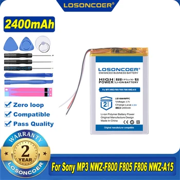 100% Eredeti LOSONCOER 2400mAh Akkumulátorral Sony NWZ-F800 F805 F806 NWZ-A15 NWZ-A16 NWZ-A17 LIS1494 MDR-HW700D MDR-HW700DS